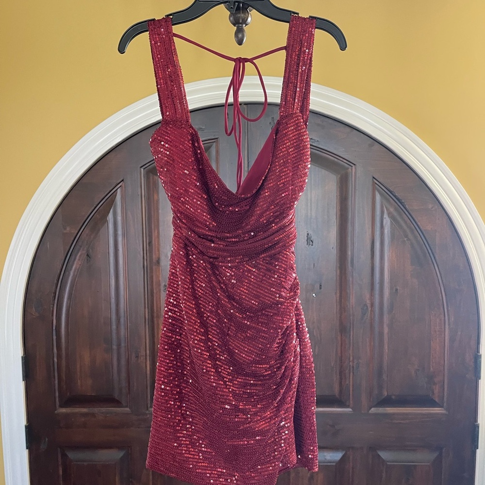 Lucy in the Sky Red Sequin Mini Dress